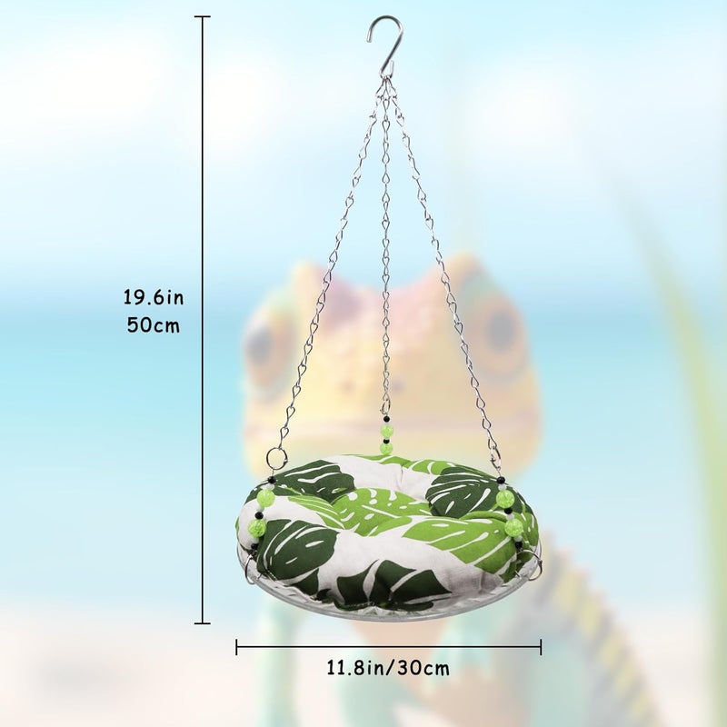 Slepceub 11.8in Reptile Bed，Reptile Hammock Swing Hanging Bed, Lizard Swing Toy, Lizard Bed, Reptile Lounger Terrarium Hanging Hammock for Bearded Dragon Lizard Gecko Chameleon Parrot Hamster Small Pets - Image 2